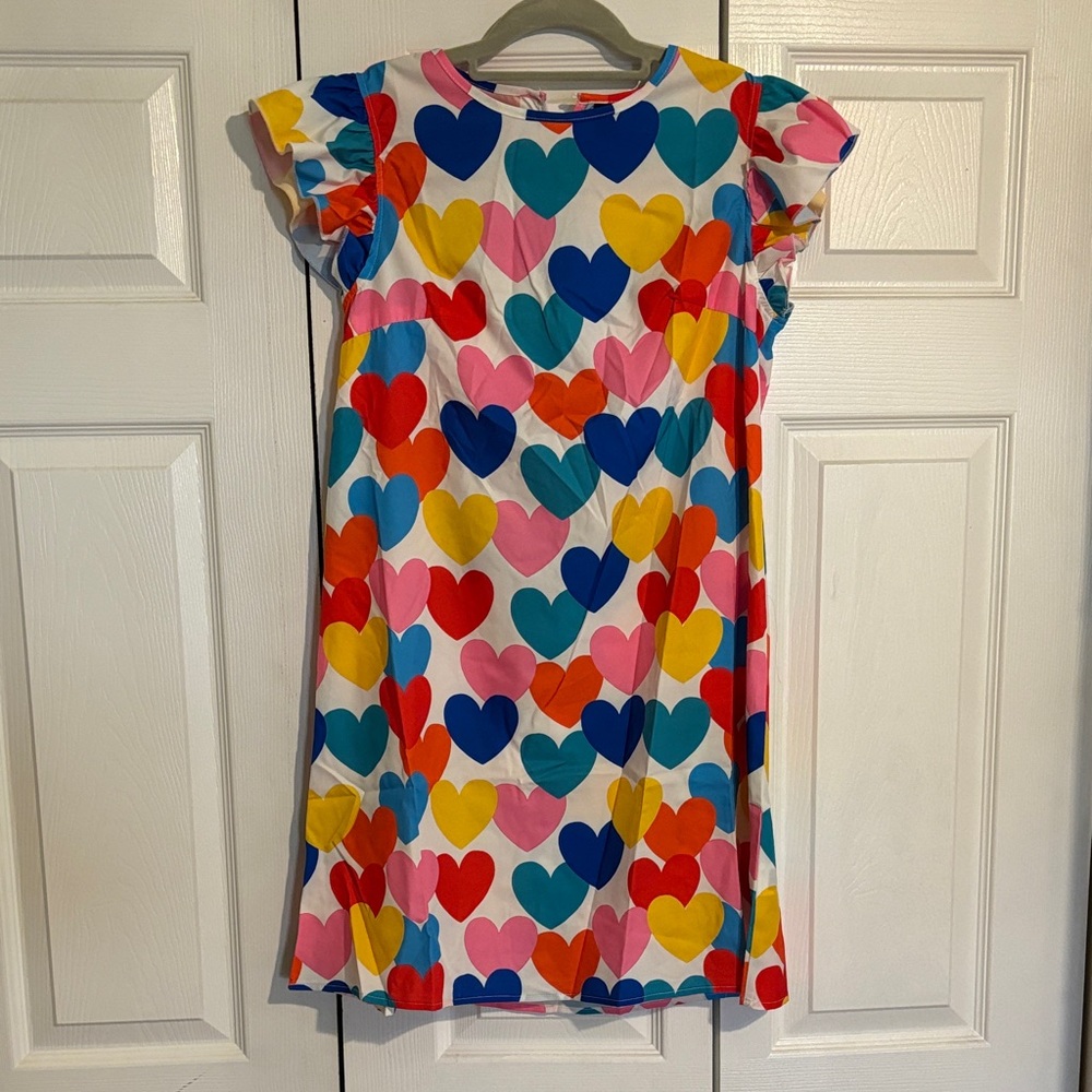 Colorful Heart Print Dress